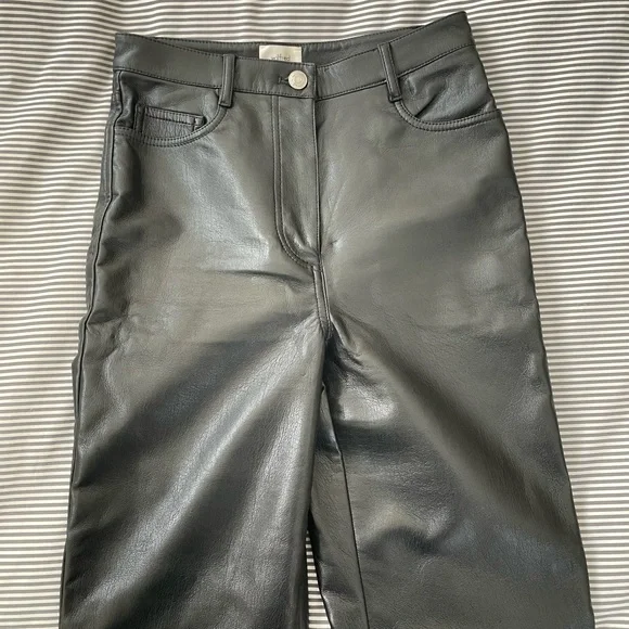 Aritzia Wilfred The Melina Black Vegan Leather Pants - Picture 1 of 3